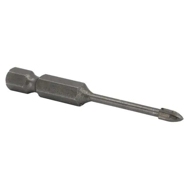 1/8" Carbide Tipped 4 Flute Glass & Tile Drill Bit with Hex Shank