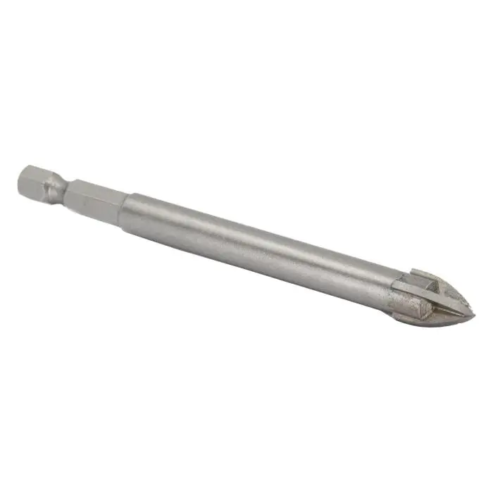 1/2" Carbide Tipped 4 Flute Glass & Tile Drill Bit with Hex Shank